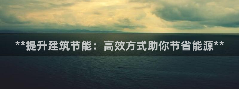 e尊国际-e尊国际官网：**提升建筑节能：高效方式助你节省能源**