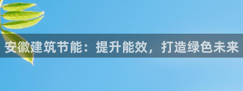 e尊国际官网：安徽建筑节能：提升能效，打造绿色未来