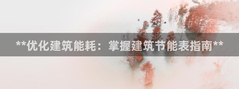 e尊国际官网：**优化建筑能耗：掌握建筑节能表指南**