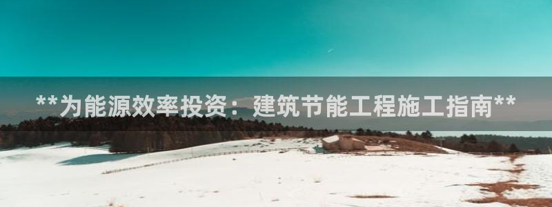 e尊体育：**为能源效率投资：建筑节能工程施工指南**