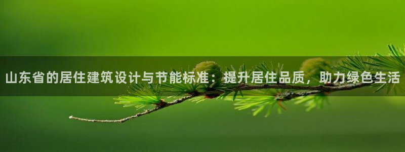 e尊国际平台：山东省的居住建筑设计与节能标准：提升居住品质，助力绿色生活